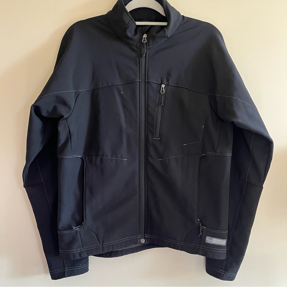 REI Equipment Black Performance Jacket with Stand-up Collar